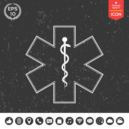 Medical symbol of the Emergency - Star of Life iconのイラスト素材