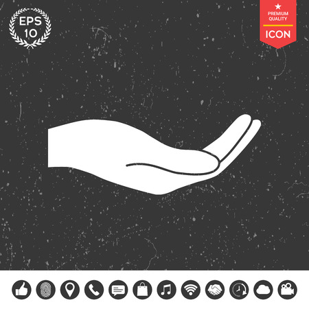 Open hand iconのイラスト素材