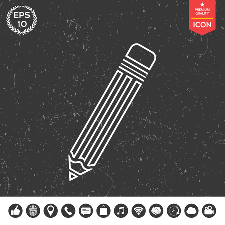 Pencil - line iconのイラスト素材