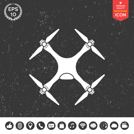 Quadcopter, drone iconのイラスト素材
