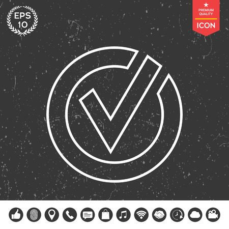 Rounded check mark line iconのイラスト素材
