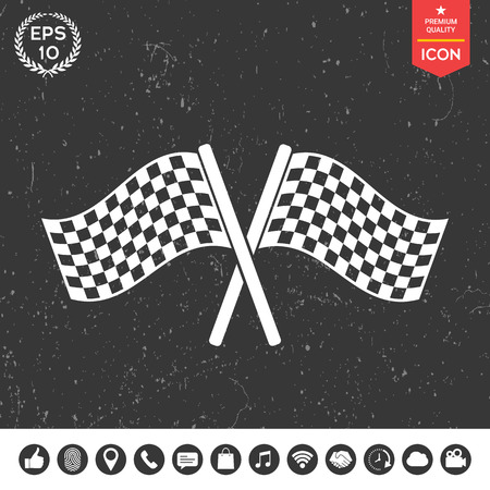 Start finish cross flags iconのイラスト素材