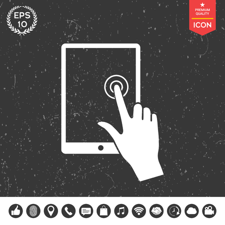 Touch screen tablet with click handのイラスト素材
