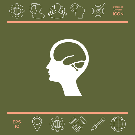 Head with brain symbol iconのイラスト素材