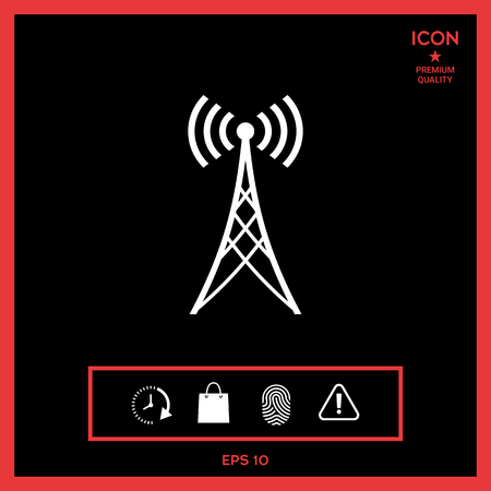 Antenna icon vector illustration on black background.のイラスト素材