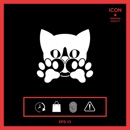 Cute Cat, paws - logo, symbol, protect signのイラスト素材