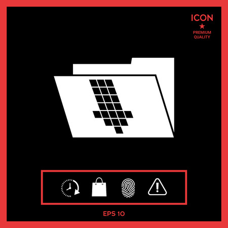 Folder down arrow iconのイラスト素材