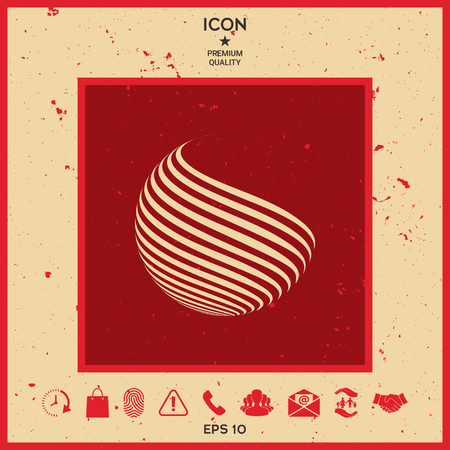 Earth logo design with stripesのイラスト素材