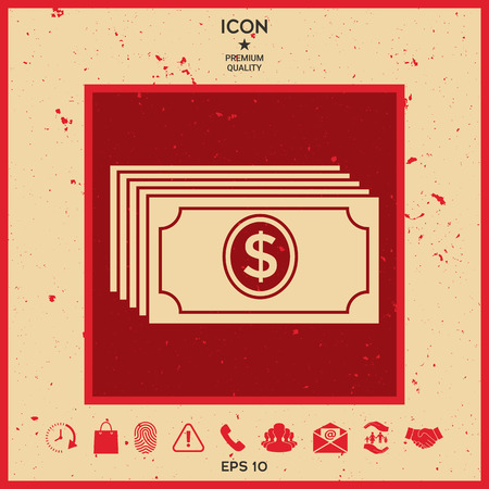 Money banknotes stack with dollar iconのイラスト素材