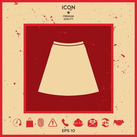 Skirt icon, the silhouette. Menu item in the web designのイラスト素材
