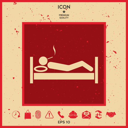 Smoking in bed icon vector illustration.のイラスト素材