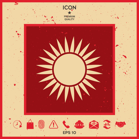 Sun icon in square iconのイラスト素材