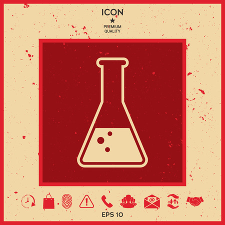 Test tube with bubbles symbol iconのイラスト素材