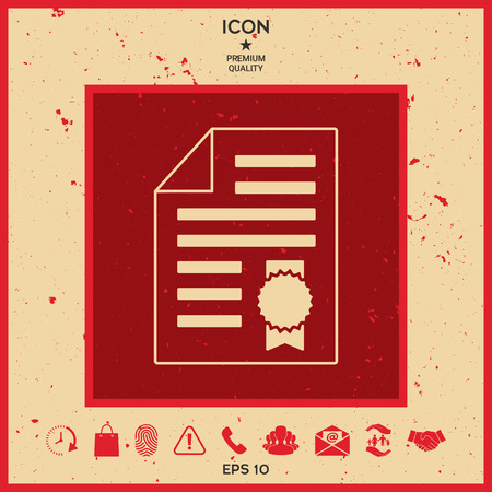 Warranty sheet of paper with a medal iconのイラスト素材