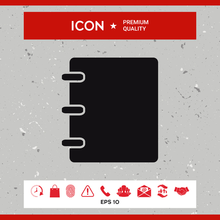 Notebook, address, phone book symbol with blank coverのイラスト素材