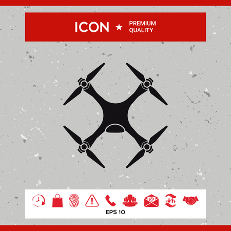 Quadcopter, drone iconのイラスト素材