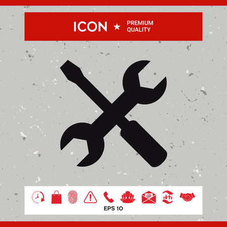 Settings icon - wrench and screwdriverのイラスト素材