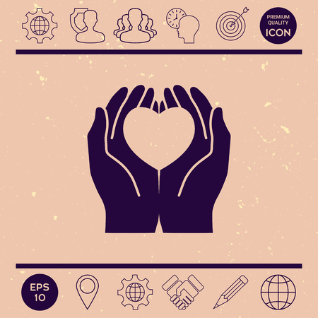 Hands holding heart - protection symbolのイラスト素材