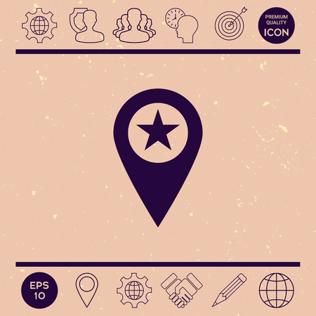 Map pointer with starのイラスト素材
