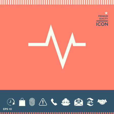 ECG wave - cardiogram symbol. Medical iconのイラスト素材