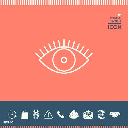 Eye icon - line concept on plain background.のイラスト素材