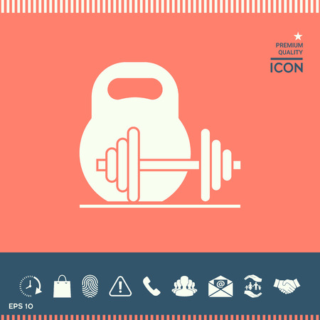 Kettlebell and barbell iconのイラスト素材
