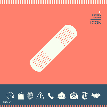 Medical  plaster, adhesive bandage icon on plain background.のイラスト素材