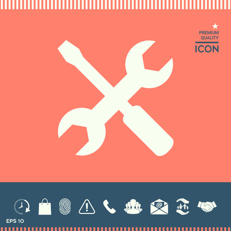 Settings icon - wrench and screwdriverのイラスト素材