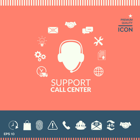 Technical support operator flat icon.のイラスト素材