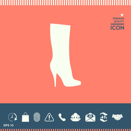 Women shoes icon, the modern silhouette. Menu item in the web designのイラスト素材