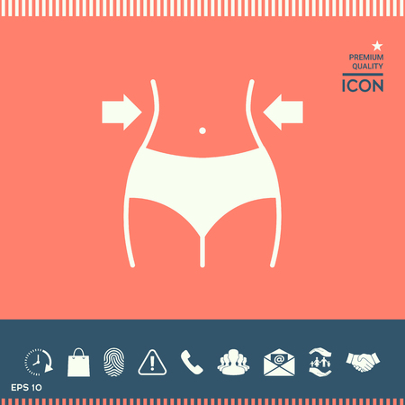Women waist, weight loss, diet, waistline icon.のイラスト素材