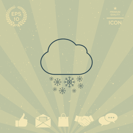 Cloud snow line iconのイラスト素材