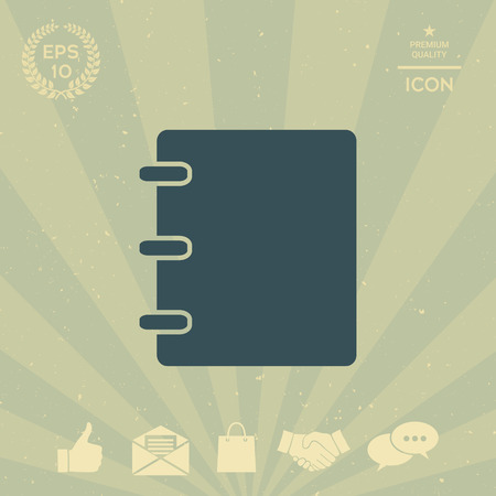 Notebook, address, phone book icon with blank coverのイラスト素材