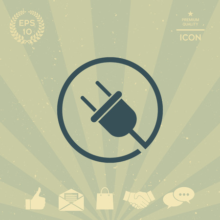 Plug in round iconのイラスト素材