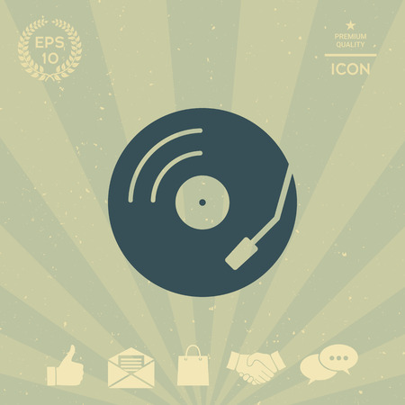 Vinyl record turntable iconのイラスト素材
