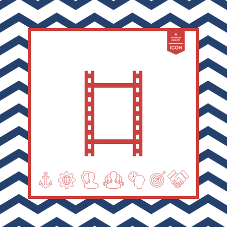 Camera film roll icon with zigzag lined frameのイラスト素材