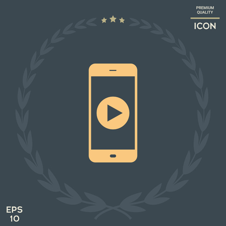 Business Phone with  play button  iconのイラスト素材