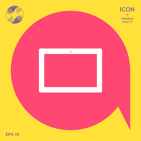 Computer tablet with blank screen, iconのイラスト素材