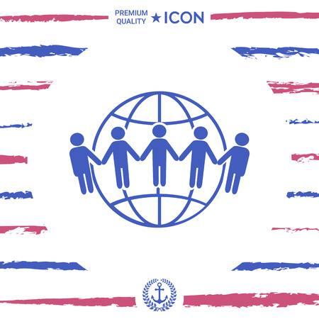 Earth icon. Communication around the world concept. Global communityのイラスト素材