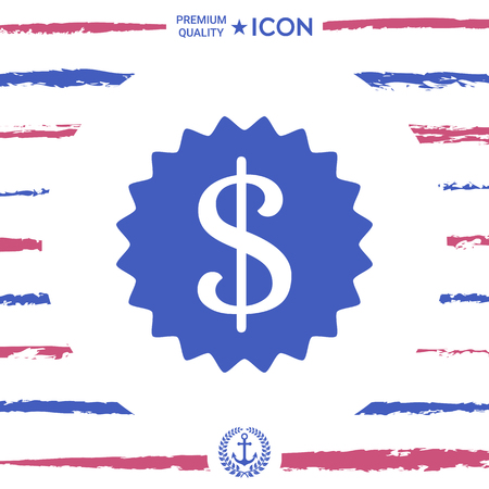 Dollar symbol on medal - iconのイラスト素材