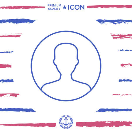 Symbol of User icon in circle. Profile line Icon.のイラスト素材