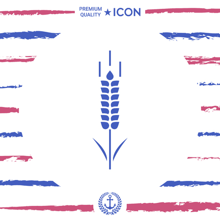 Wheat or rye spikelet symbolのイラスト素材