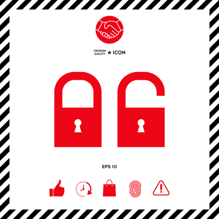 Lock, unlock - set  iconのイラスト素材