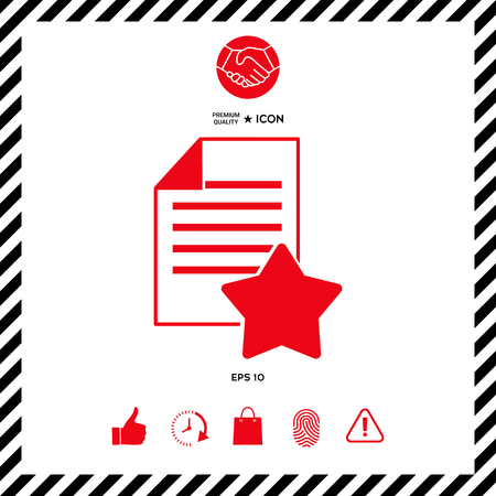 Warranty sheet of paper with a star. Iconのイラスト素材