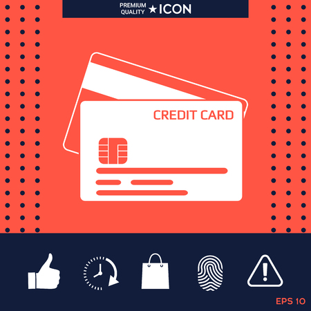 Credit card with a chip and magnetic stripe -  icon.のイラスト素材