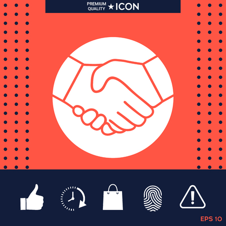 Symbol of handshake in circle. Iconのイラスト素材