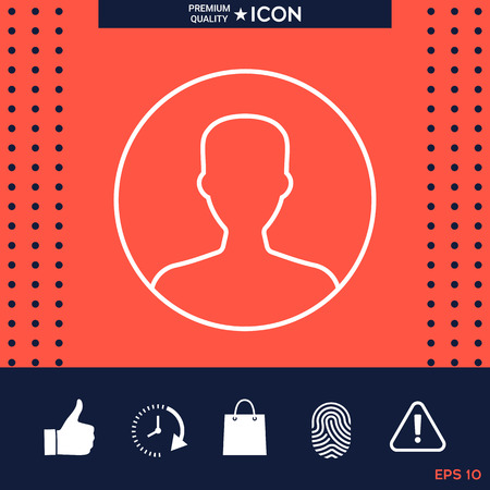 Symbol of User icon in circle. Profile line Icon.のイラスト素材