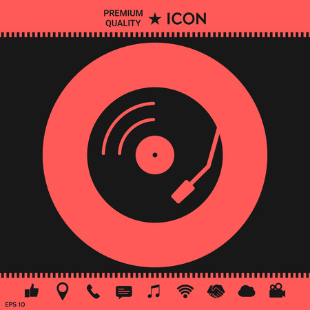 Vinyl record turntable iconのイラスト素材
