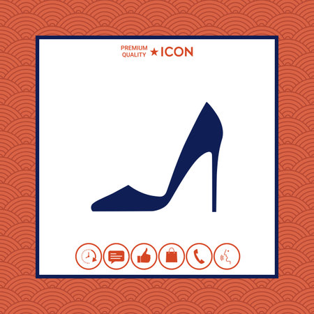 Elegant women's shoe. Menu item in the web designのイラスト素材
