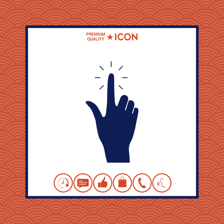 Hand click, icon vector illustrationのイラスト素材